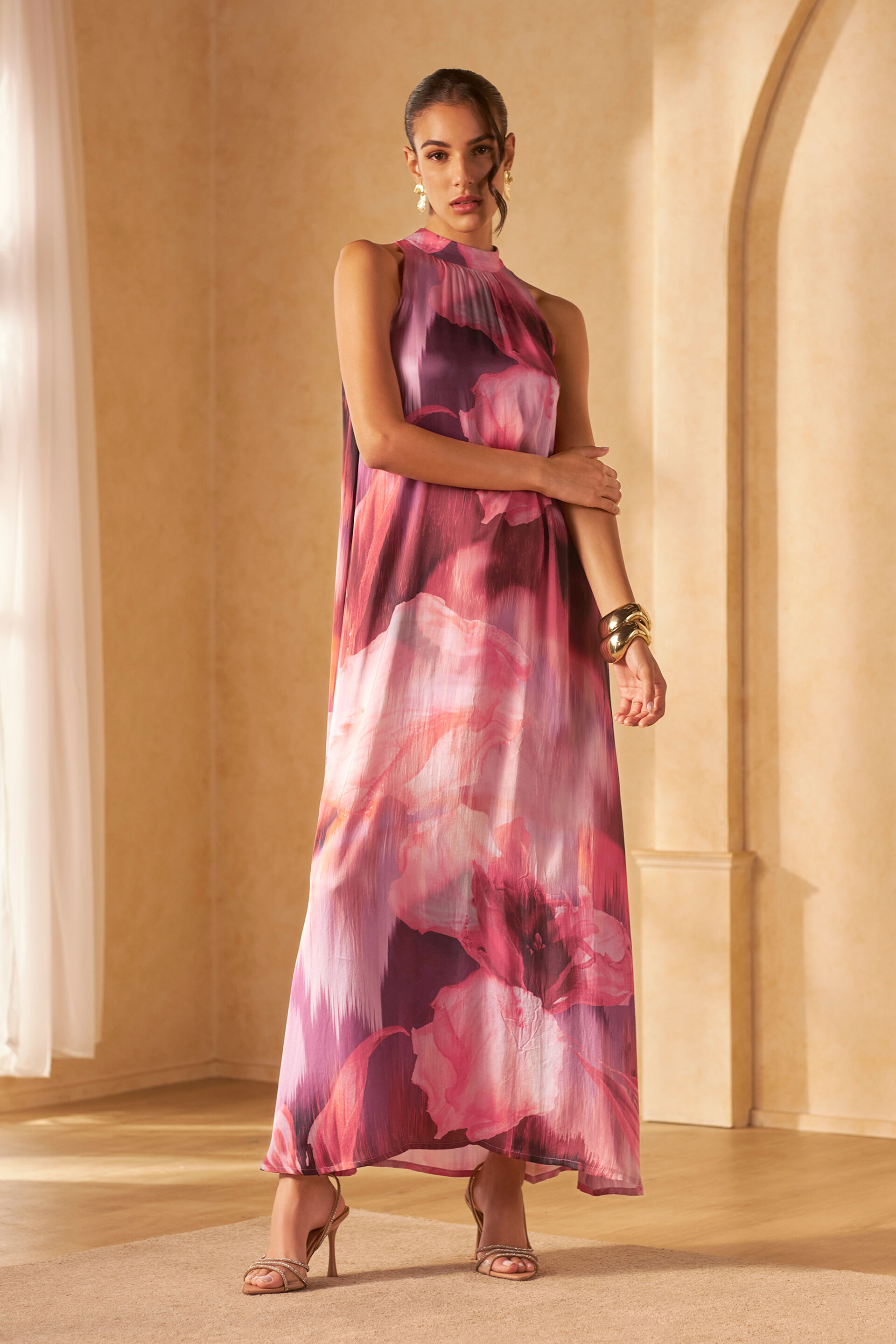 Renaissance Girl Maxi Viscose Dress, Wine, image 1